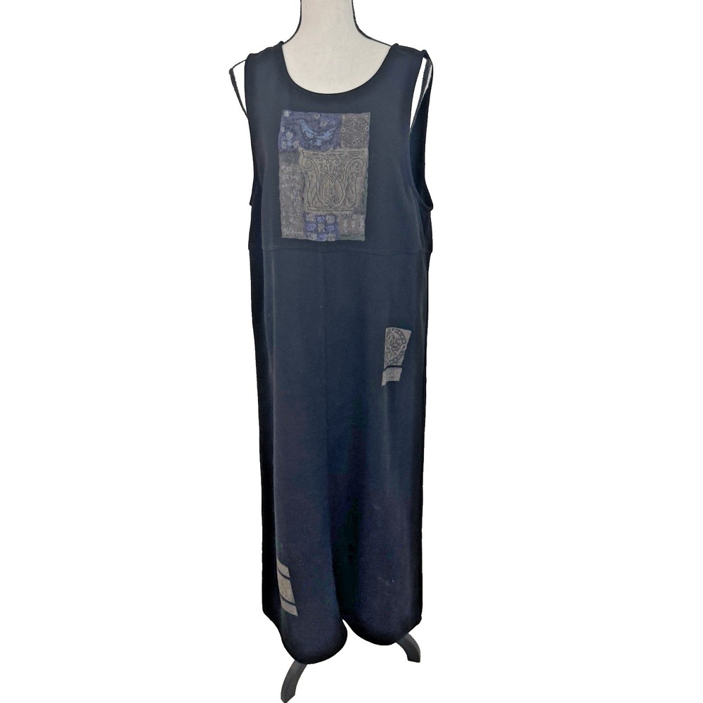 Carol Anderson Womens Dress Small Black Velvet Maxi Tank Witchy Gothic